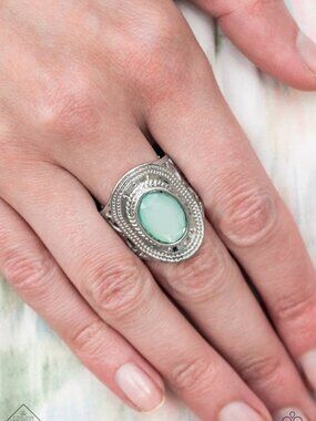Paparazzi Jewelry Accessories - Calm And Classy - Blue Ring - Vintage
